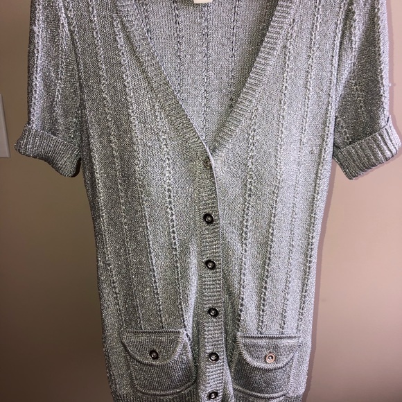 Silver Short Sleeve Cardigan - Picture 6 of 7